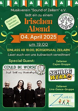 Banner Irischer Abend mit „Could be worse - Irish Fokl aus Niederbayern“