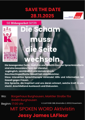 Banner Die Scham muss die Seite wechseln