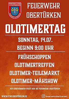 Banner FFW Obertürken - Frühschoppen + Oldtimertreffen mit Mähshow und Markt