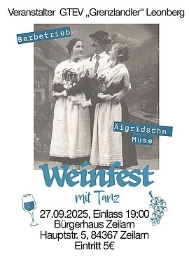 Banner Weinfest mit Tanz