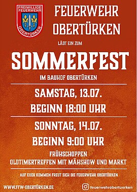 Banner FFW Obertürken - Sommerfest