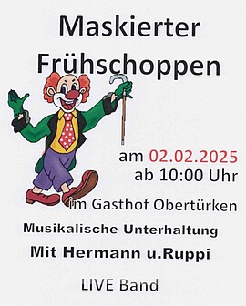 Banner Maskierter Frühschoppen Obertürken